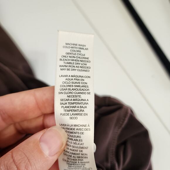 Chicos Womens Maxi Dress Size Large Chocolate Brown Cold Shoulder Stretch Travel - Picture 12 of 15